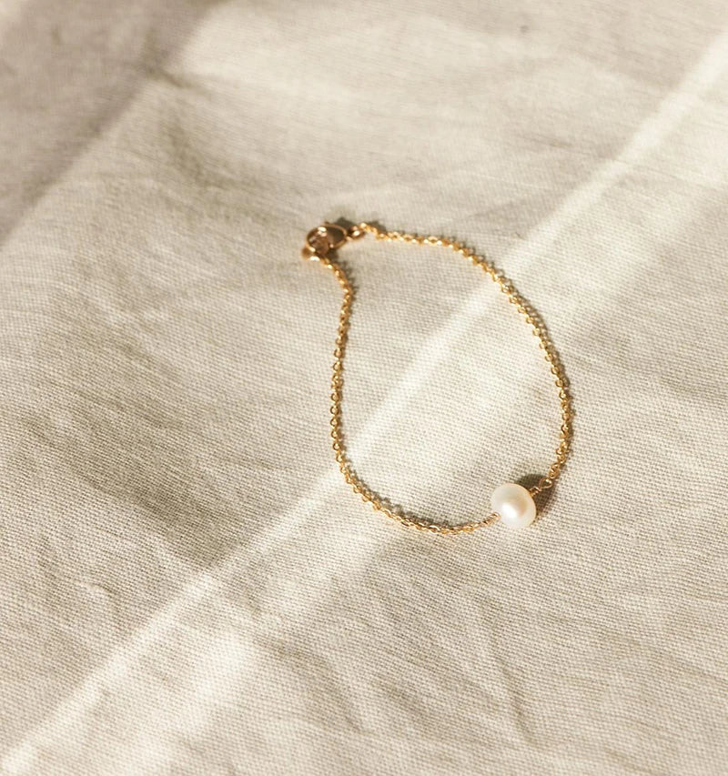 Handmade 14K Gold Baroque Pearl Bracelet | Boho Charm & Vintage Anklet for Women