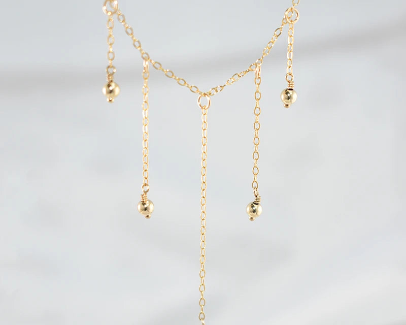 14K Gold Beaded Choker Necklace | Handmade Boho Minimalist Jewelry for Women