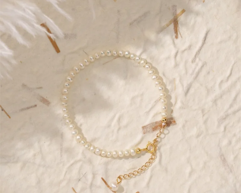 14K Gold Freshwater Pearl Bracelet | Handmade Custom Size Boho & Vintage Inspired Jewelry