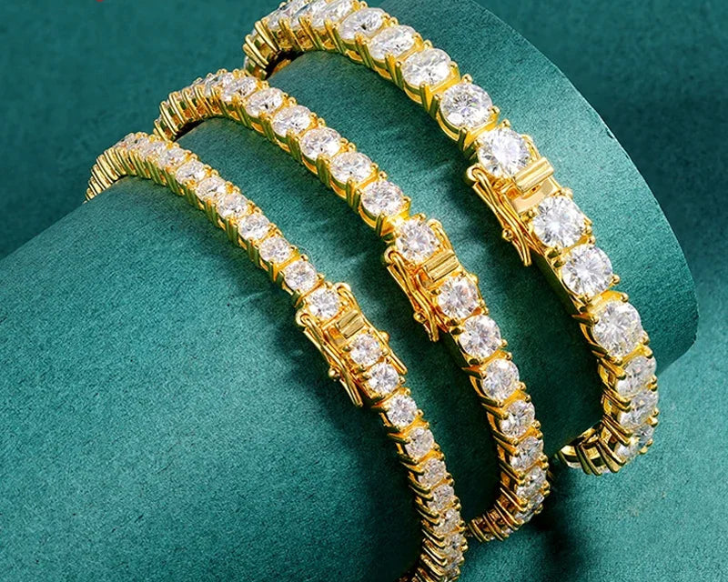 18K Gold Moissanite Tennis Bracelet | S925 Silver | GRA Certified