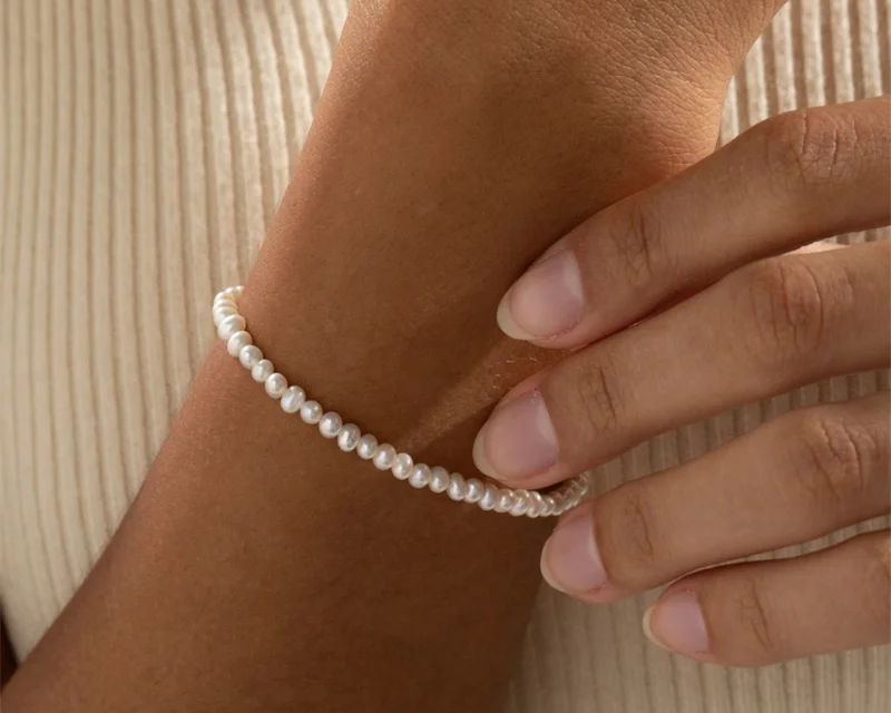 14K Gold Freshwater Pearl Bracelet | Handmade Custom Size Boho & Vintage Inspired Jewelry