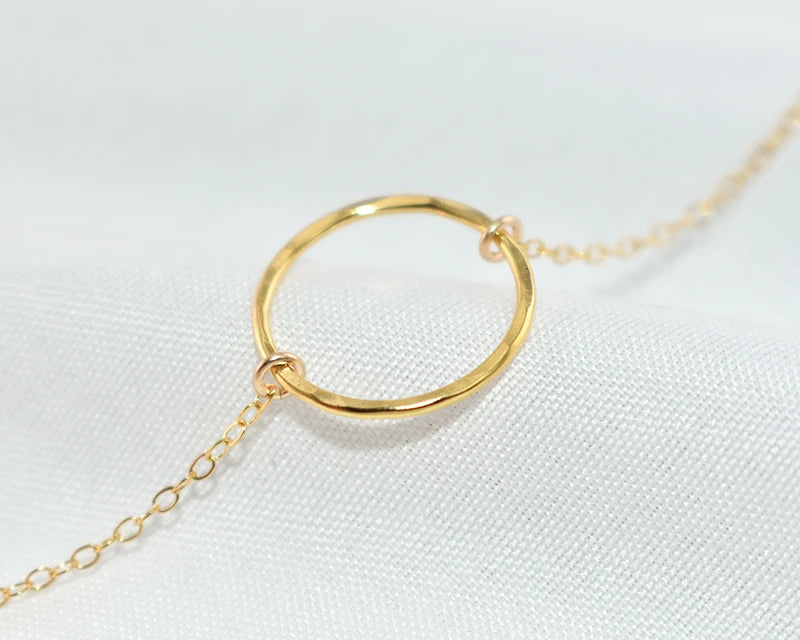 Handmade 14K Gold  Circle Bracelet | Boho Vintage Anklet & Bangle for Women