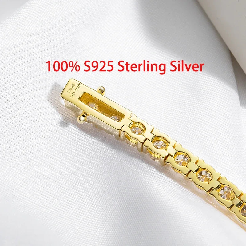 18K Gold Moissanite Tennis Bracelet | S925 Silver | GRA Certified