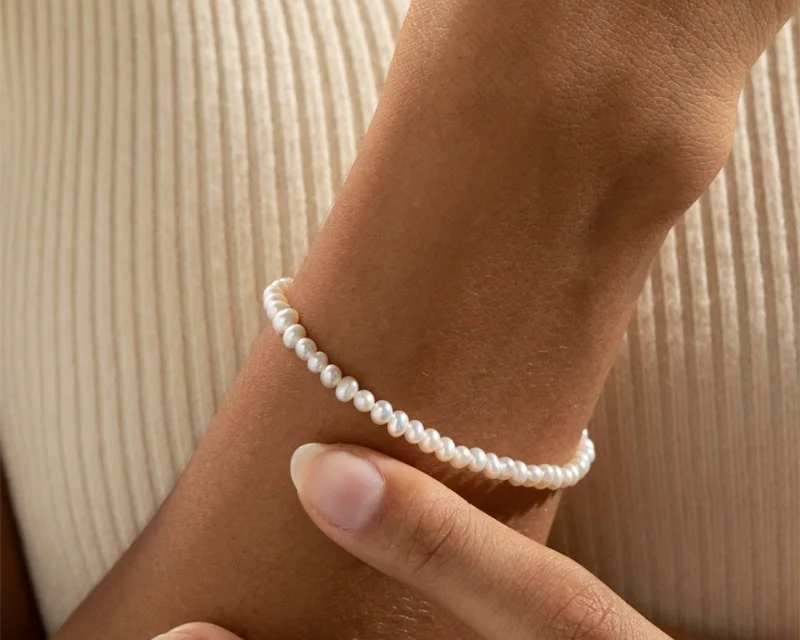 14K Gold Freshwater Pearl Bracelet | Handmade Custom Size Boho & Vintage Inspired Jewelry