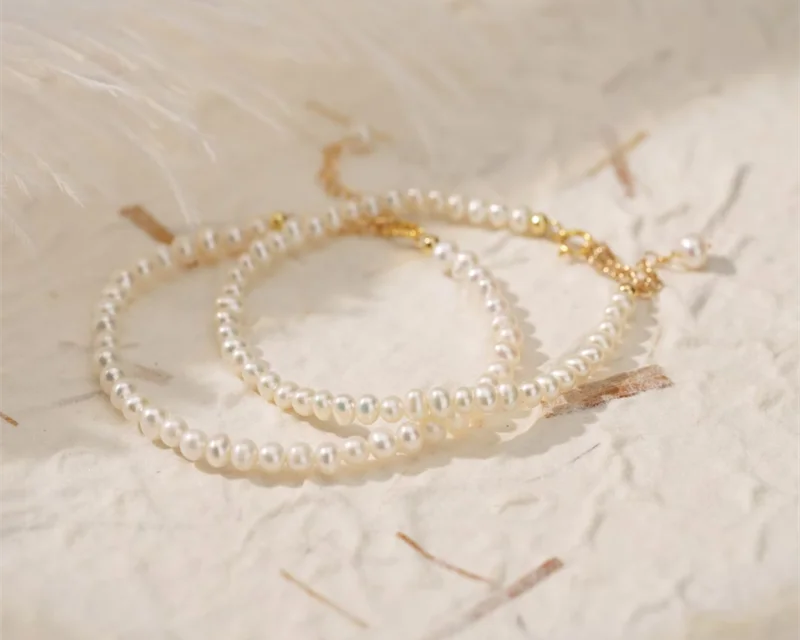 14K Gold Freshwater Pearl Bracelet | Handmade Custom Size Boho & Vintage Inspired Jewelry