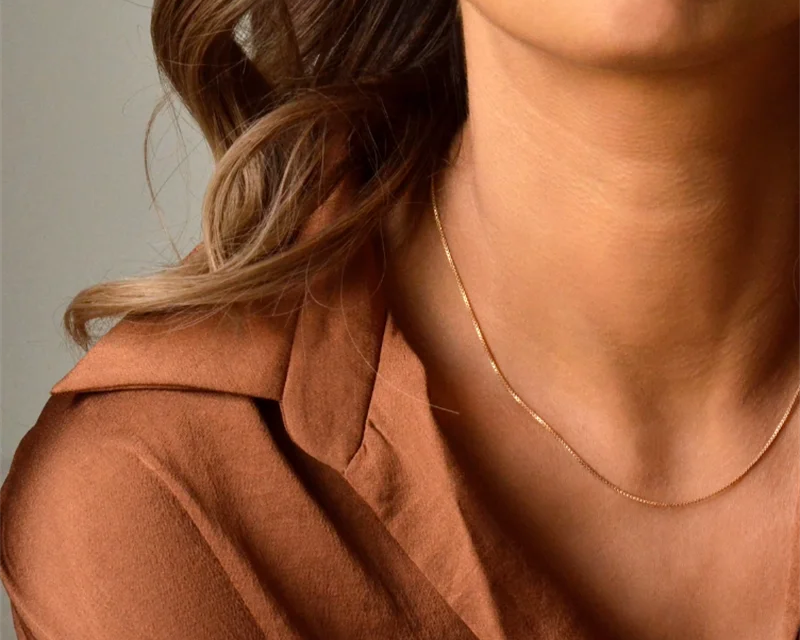 14K Gold Snake Chain Necklace | Minimalist Boho Choker for Women