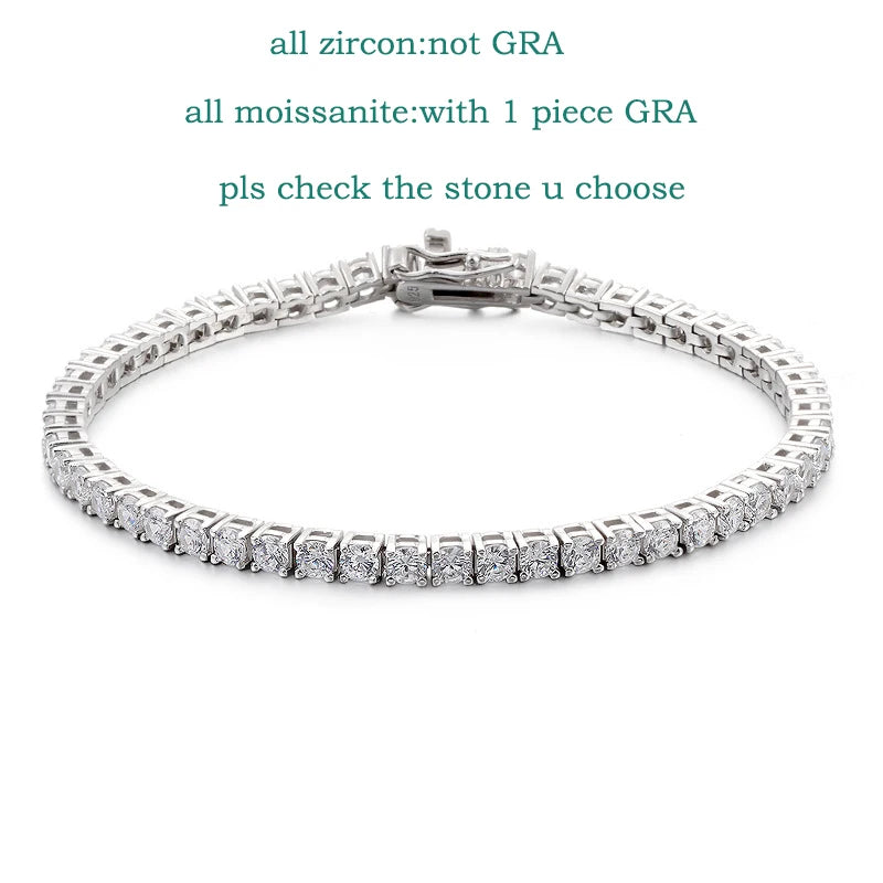 18K Gold Moissanite Tennis Bracelet | S925 Silver | GRA Certified