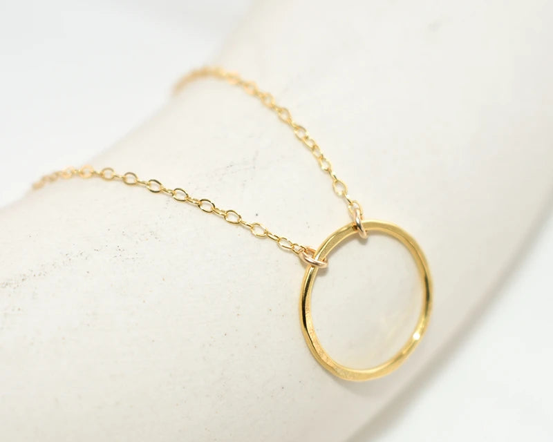 Handmade 14K Gold  Circle Bracelet | Boho Vintage Anklet & Bangle for Women
