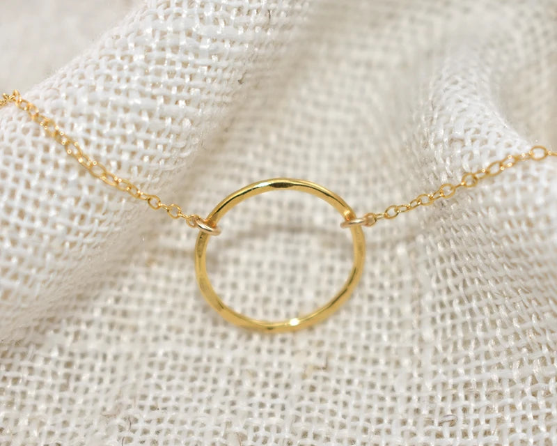 Handmade 14K Gold  Circle Bracelet | Boho Vintage Anklet & Bangle for Women