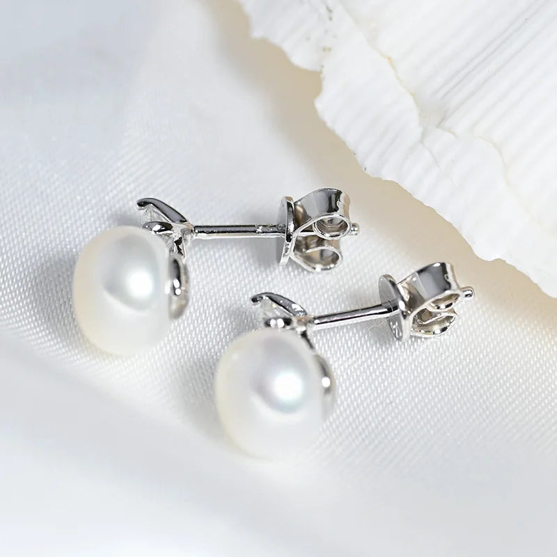 Single 0.1/0.3CT D Color Moissanite Stud Earring with Natural Pearl | 925 Sterling Silver Jewelry