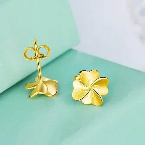 24K Real Gold Star Charm Earrings | Elegant Wire Hoop Jewelry Gift for Women