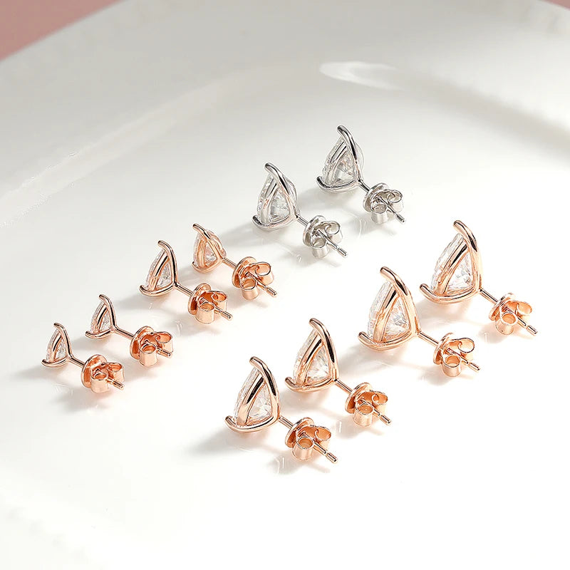 Pear Cut D Color Moissanite Stud Earrings | 0.5–1CT 925 Sterling Silver | GRA Certified Wedding Jewelry