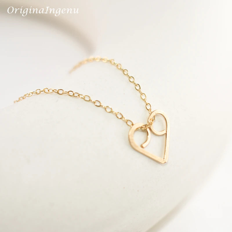 Gold Love Pendant Necklace | Handmade Boho Choker for Women