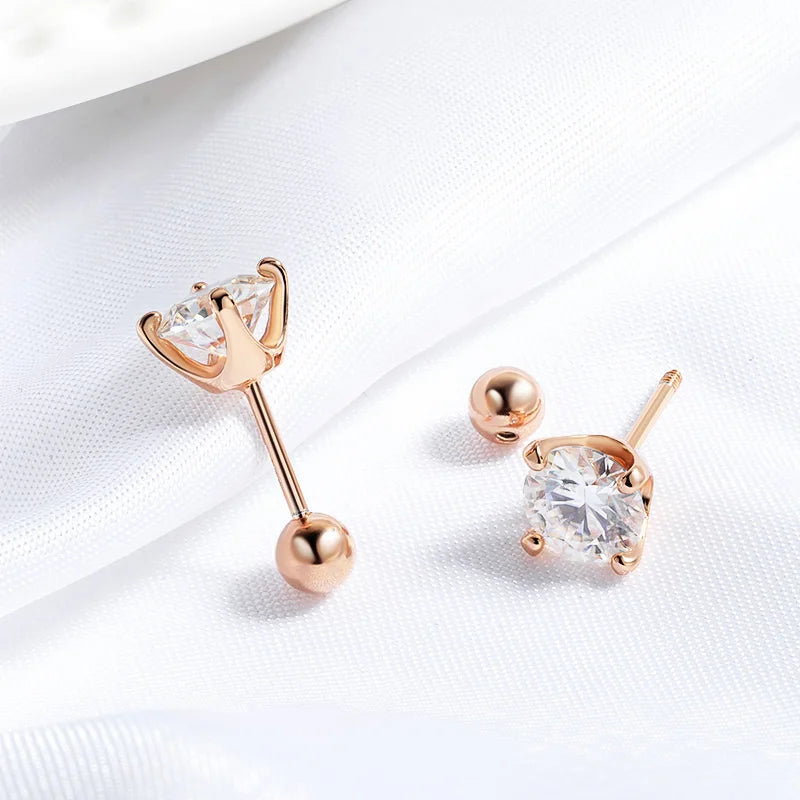 GRA Certified Moissanite Stud Earrings | 0.5CT–2CT D Color in 925 Sterling Silver